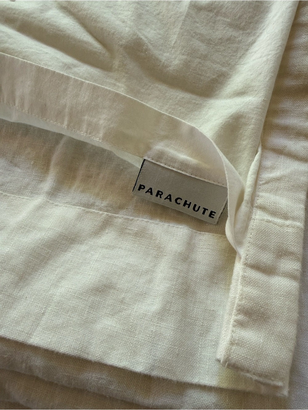 Parachute White and Cream Linen Curtain